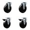 Service Caster 5'' Soft Rubber Wheel Swivel Top Plate Caster Set with 2 Posi Brakes, 4PK SCC-20S514-SRS-2-PLB-2 - alternate 1